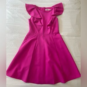 Eliza J Hot Pink Ruffle Dress - Size 6